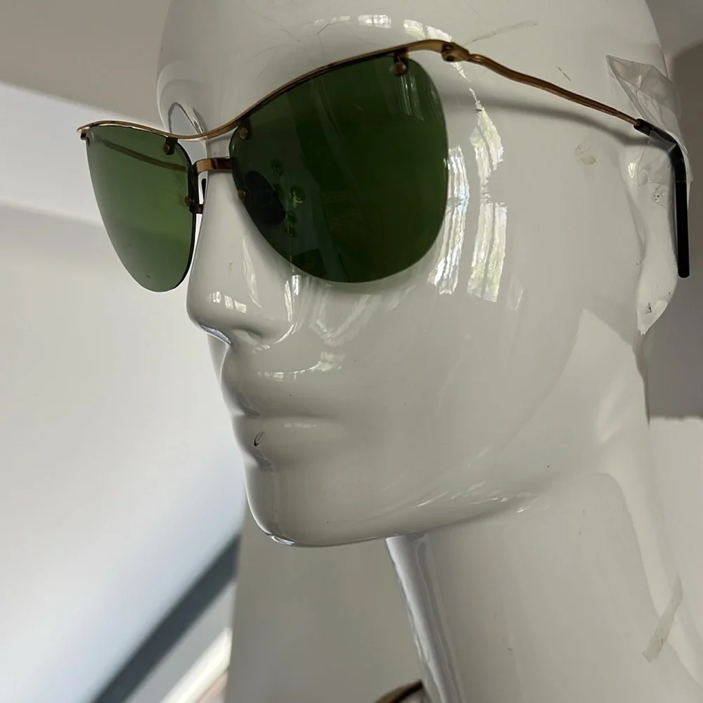 Vintage 1950s Ray Ban Cool Ray Olympian Polaroid 88 Green Lenses Sunglasses